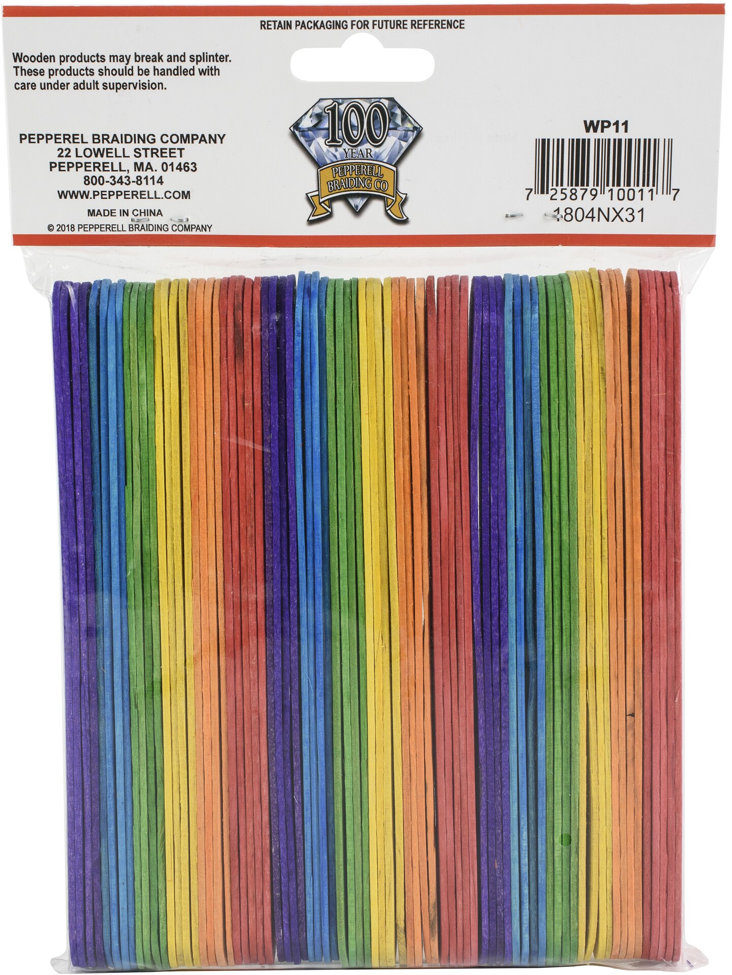 Pepperell Crafts Jumbo Craft Sticks 5.875"X.75" 75/Pkg-Colorful