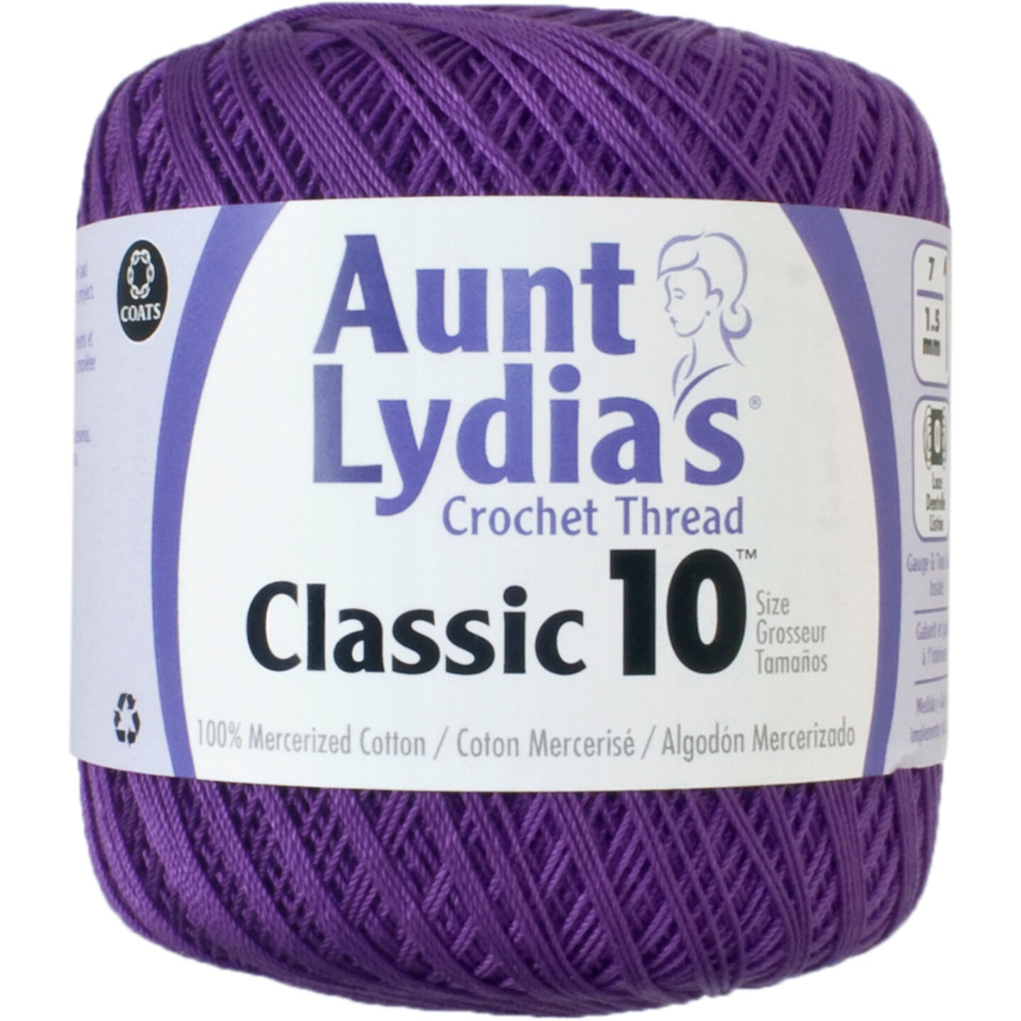 Aunt Lydia&#x27;s Classic Crochet Thread Size 10-Purple
