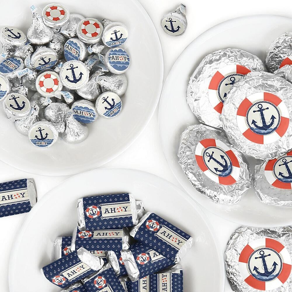 Big Dot of Happiness Ahoy - Nautical - Party Candy Favor Sticker Kit - 304  Pieces