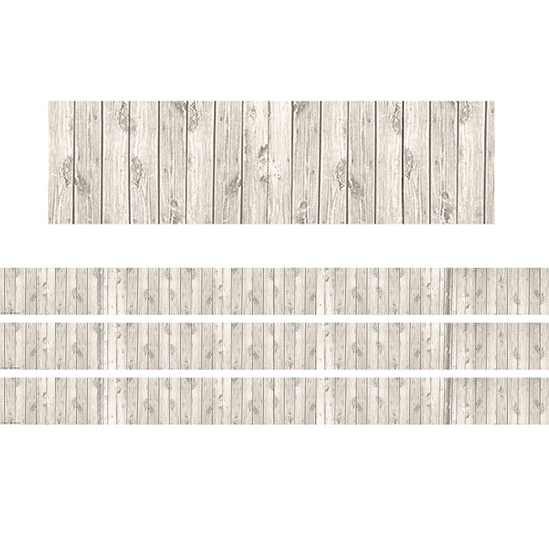White Wood Design Straight Rolled Border Trim, 50 Feet Per Roll, 3 Rolls