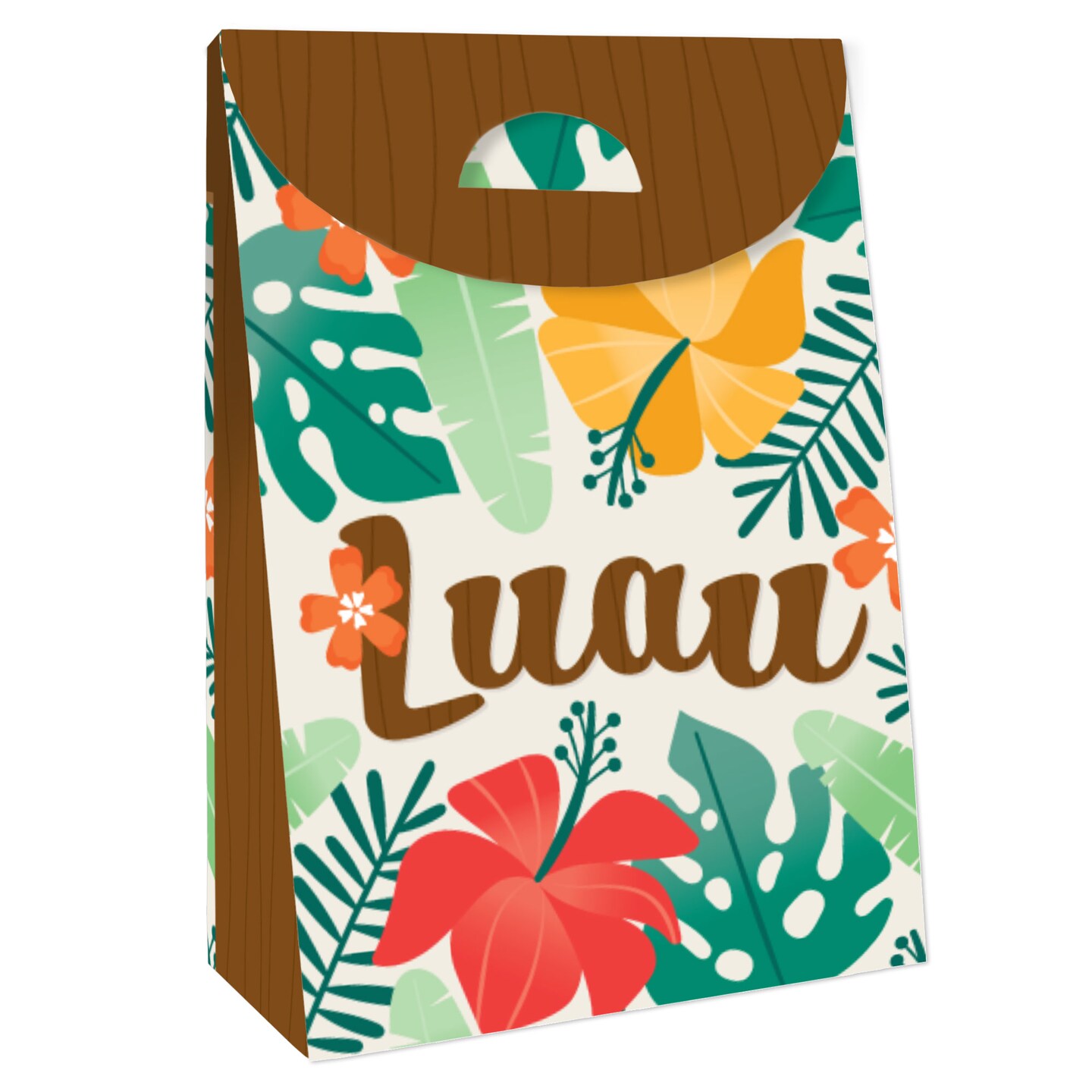 Big Dot of Happiness Tropical Luau - Hawaiian Beach Gift Favor Bags - Party Goodie Boxes - Set of 12