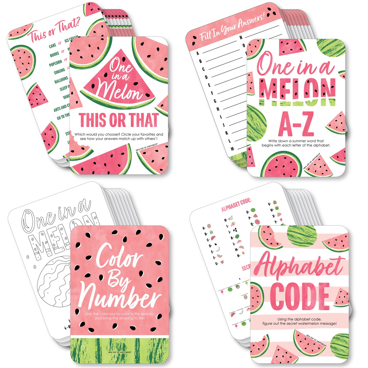 Big Dot of Happiness Sweet Watermelon - 4 Fruit Party Games - 10 Cards Each  - Gamerific Bundle | Michaels