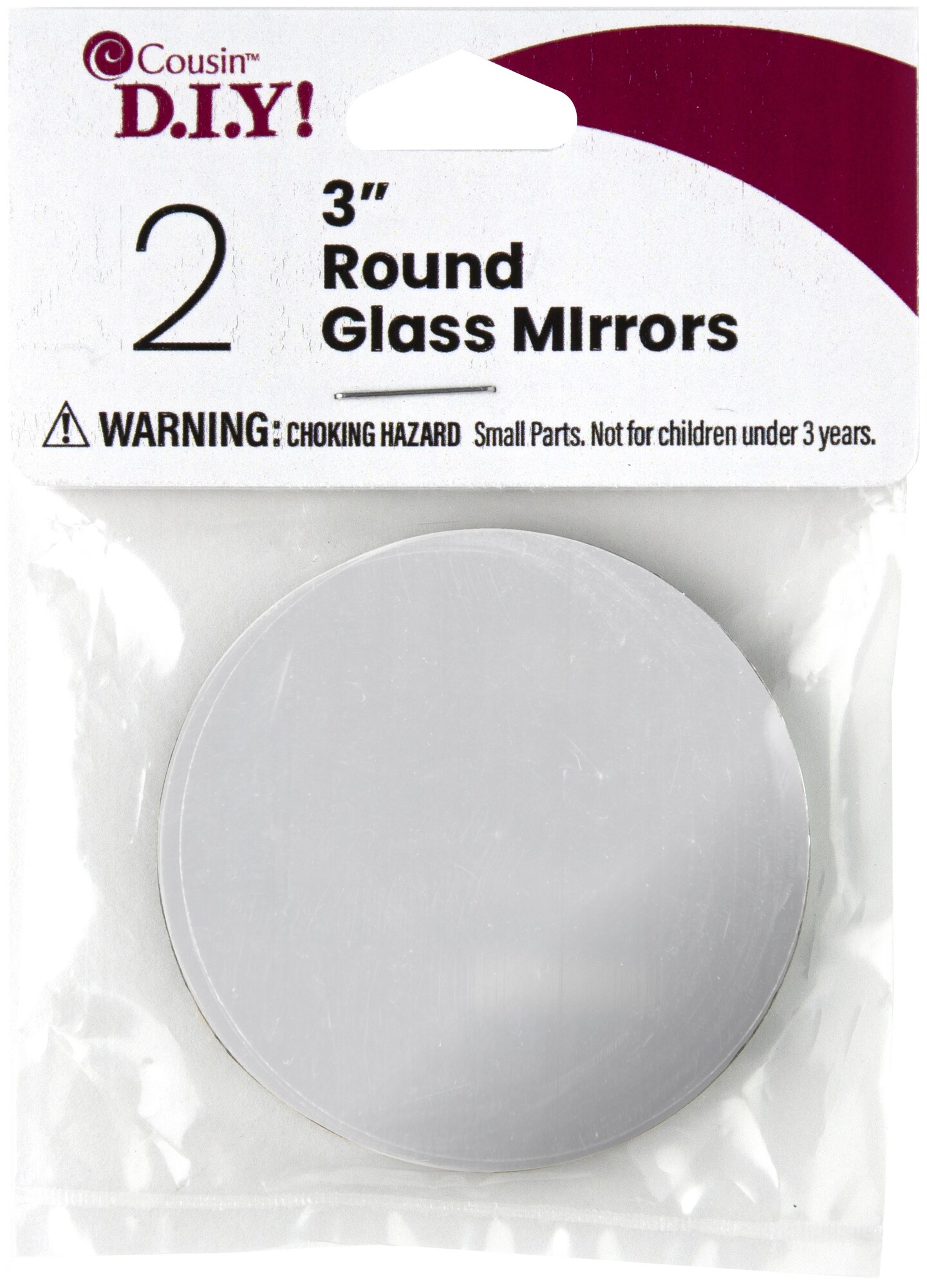 CousinDIY Round Glass Mirrors 2/Pkg-3&#x22;