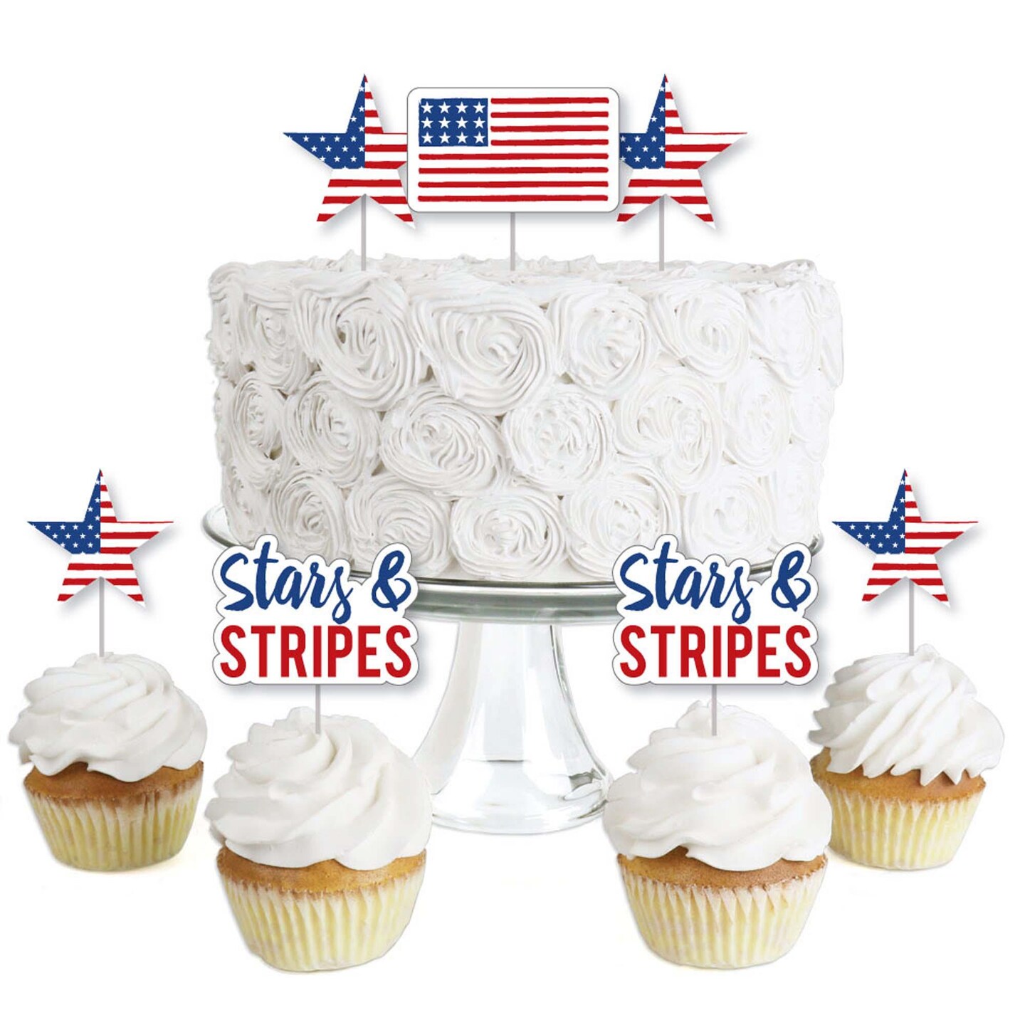 Free Printable Patriotic Cupcake Toppers for Independence Day Celebrations!  - The Birch Cottage