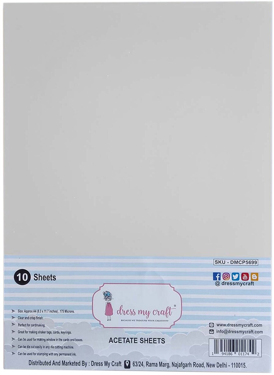 Dress My Craft Acetate Sheets A4 10/Pkg175 Microns Michaels
