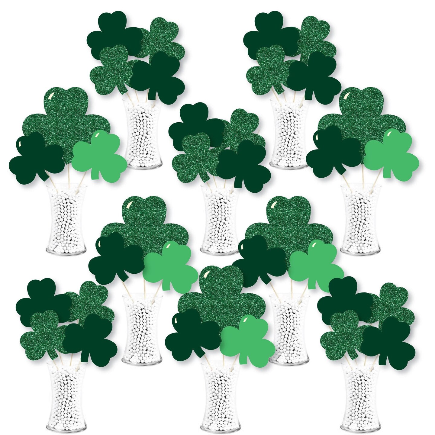 Big Dot of Happiness St. Patrick&#x27;s Day - Saint Paddy&#x27;s Day Party Centerpiece Sticks - Showstopper Table Toppers - 35 Pieces