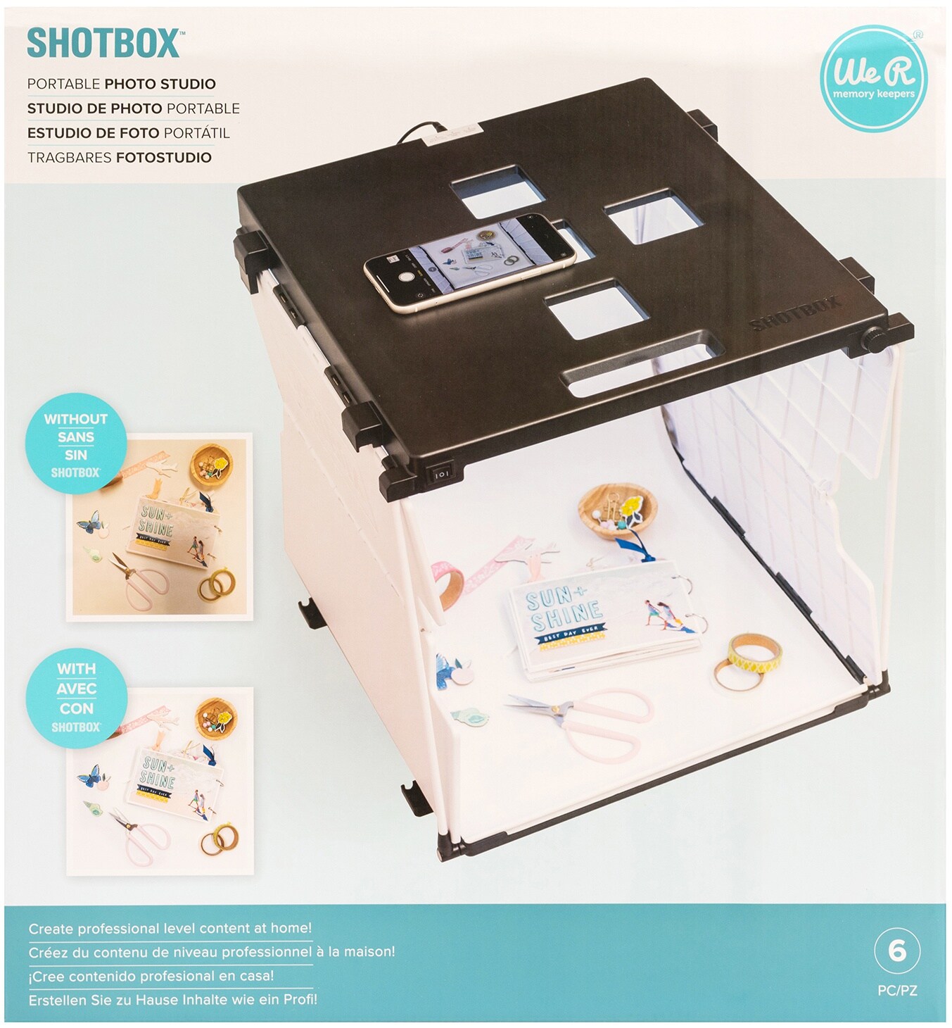We R Memory Keepers ShotBox Photo Studio Kit-6 Pieces