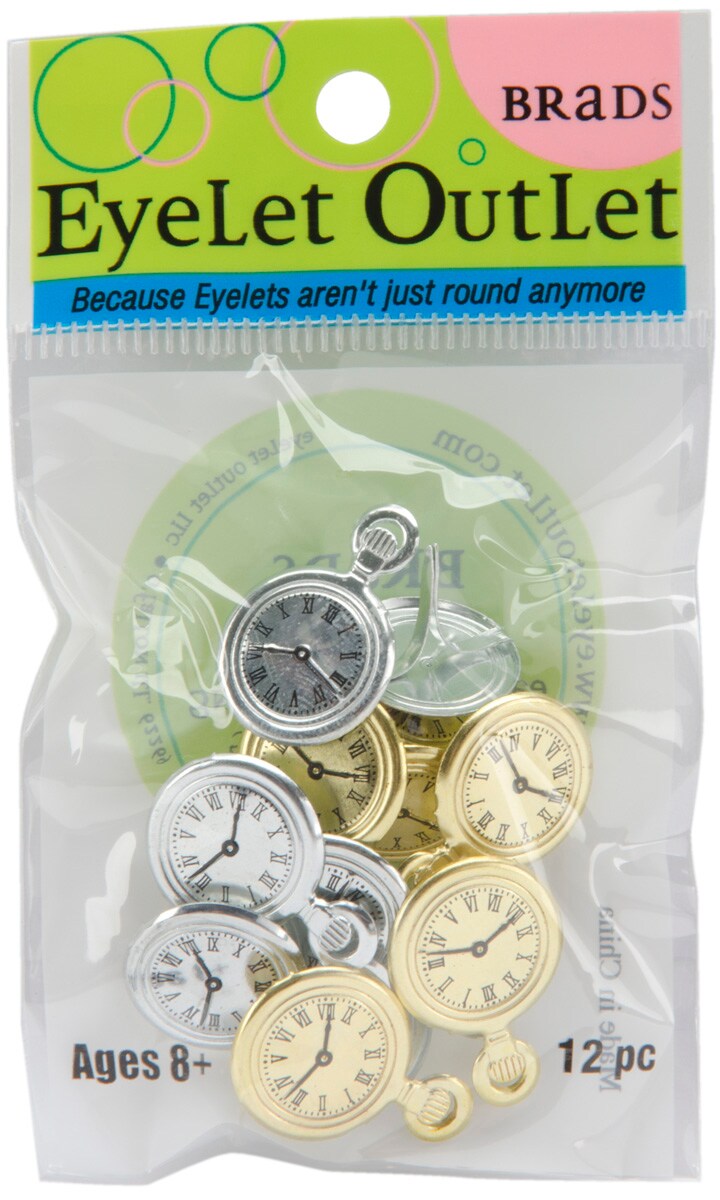 Eyelet Outlet Shape Brads 12/Pkg-Pocket Watches