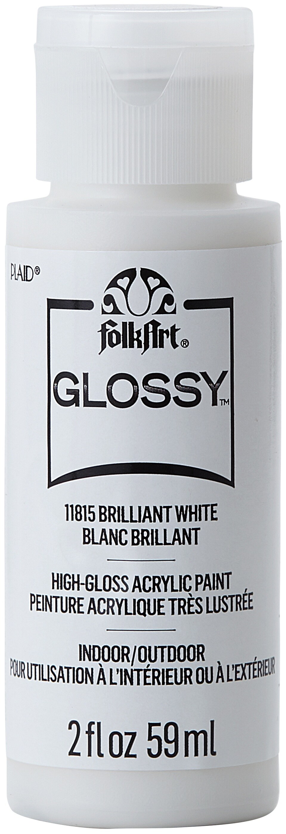 FolkArt Glossy Paint 2oz-Brilliant White