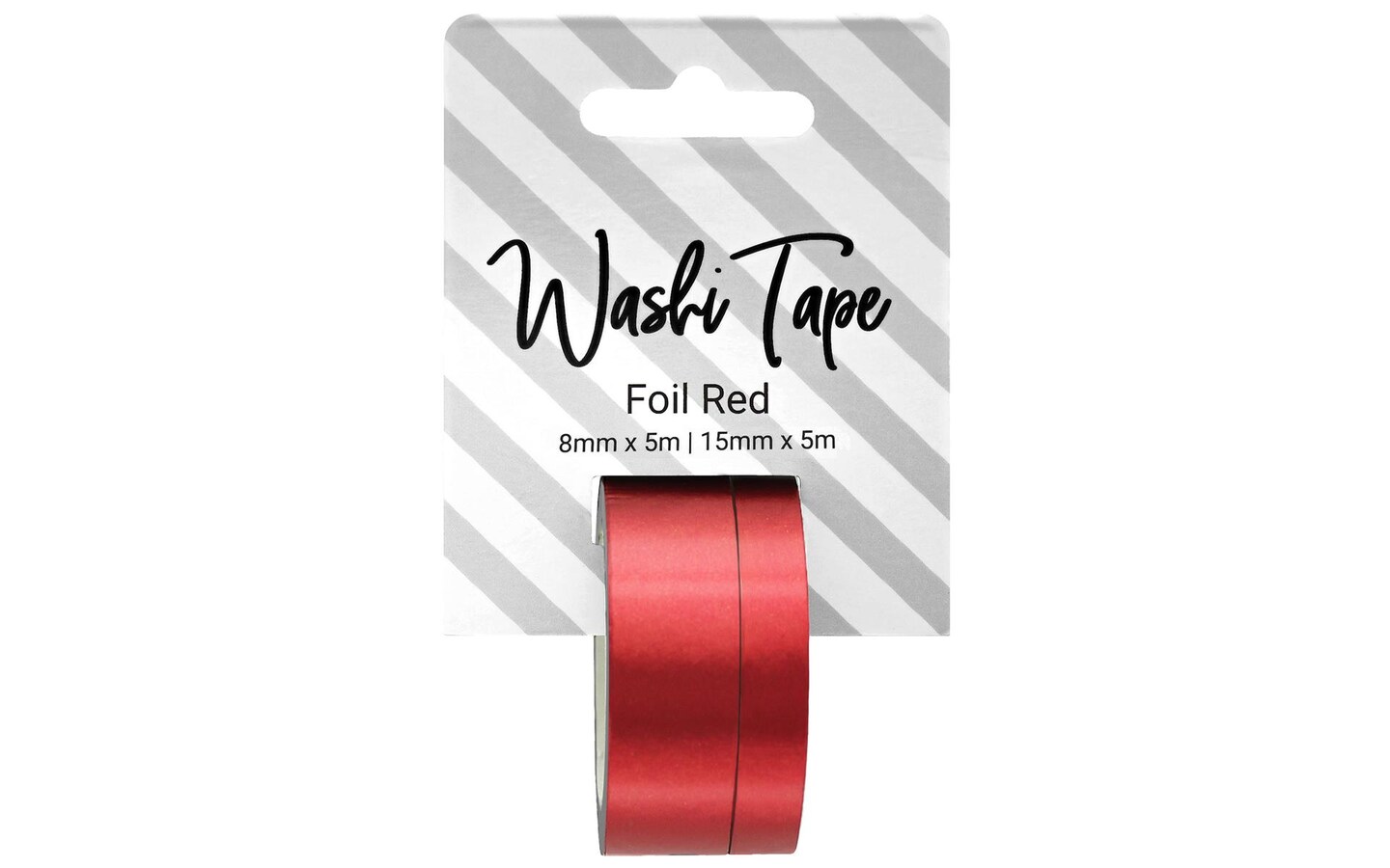 Washi Tape 8 &#x26; 15mm x 5m Foil Red