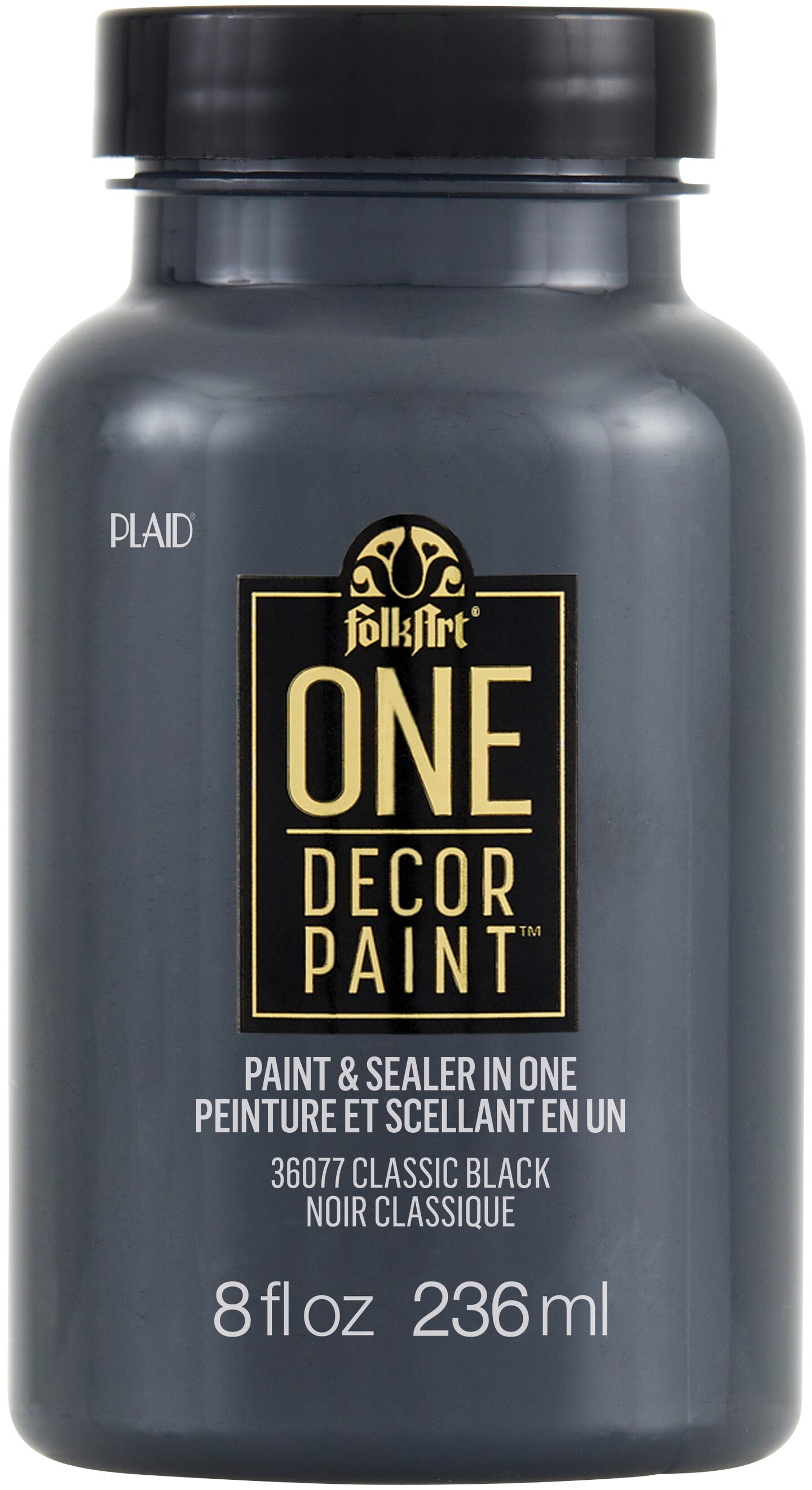 Folkart One Decor Satin Paint 8OzClassic Black Michaels