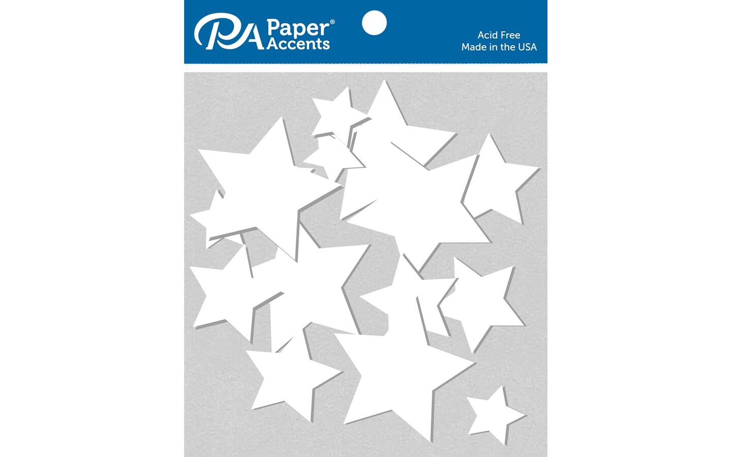 Chip Shape 15pc Stars White Astd Sizes