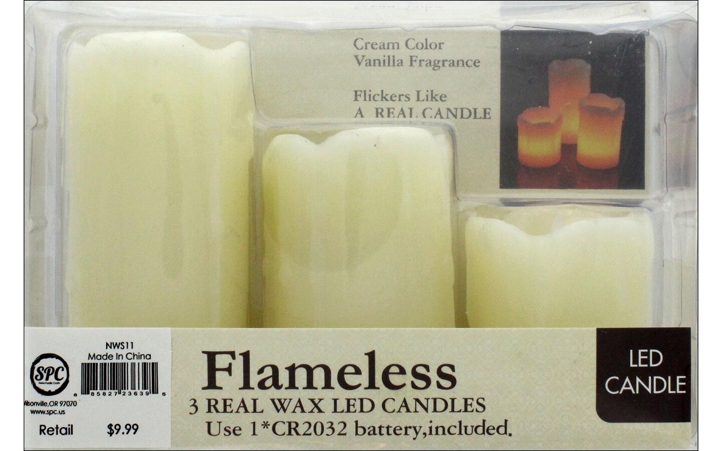 Candle LED Flameless Wax 3pc Ivory Michaels