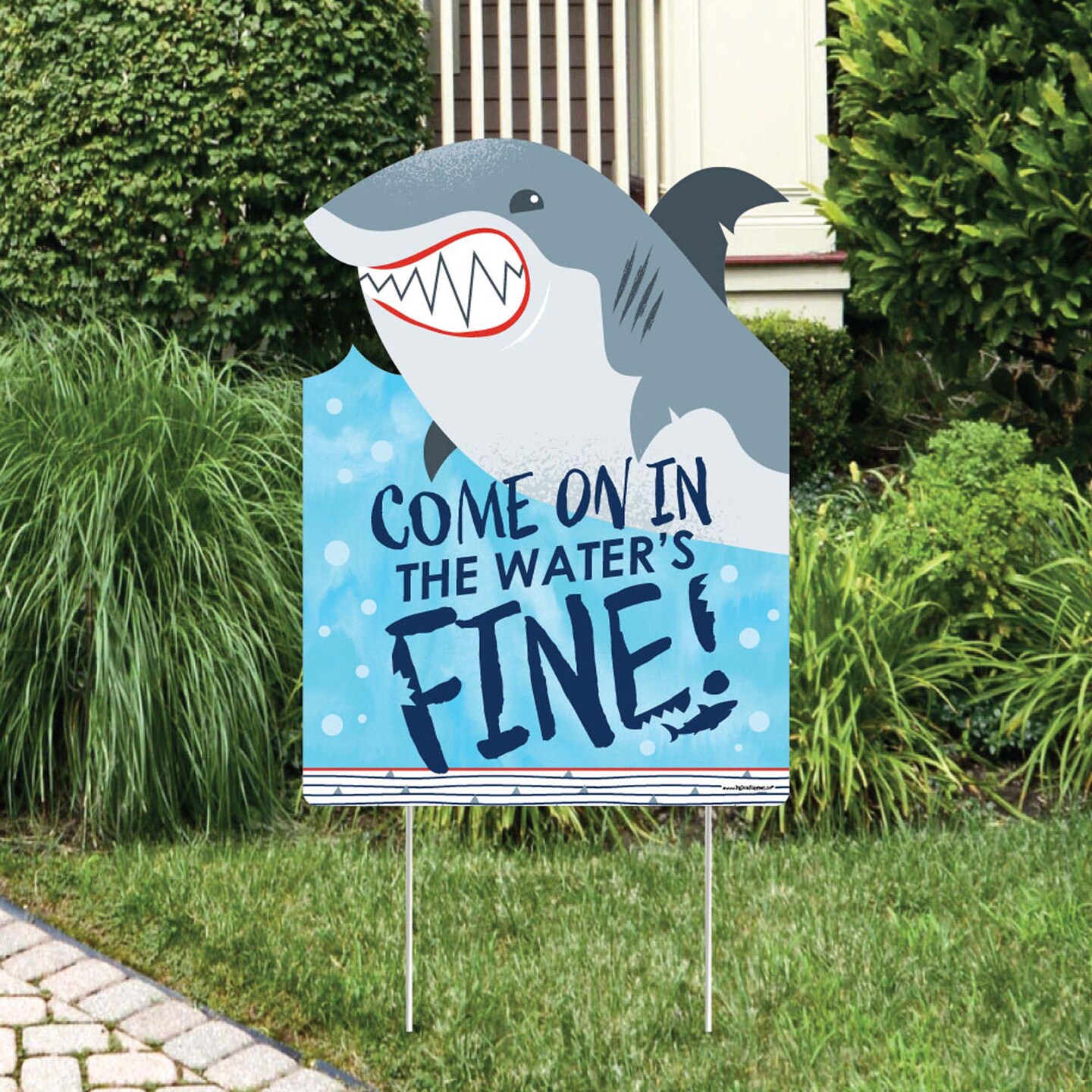 Big Dot of Happiness Shark Zone - Party Decorations - Jawsome Party or Birthday Party Welcome Yard Sign