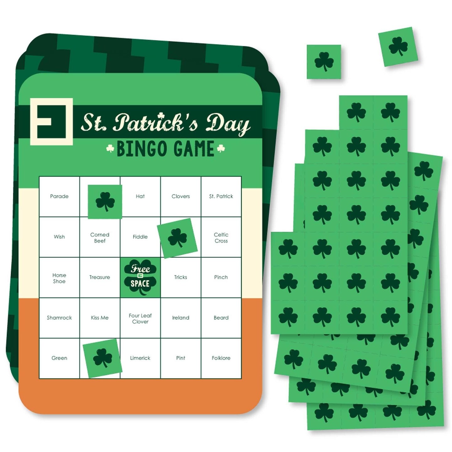 Big Dot of Happiness St. Patrick's Day - Bar Bingo Cards and Markers - Saint Paddy's Day Party Bingo Game - Set of 18