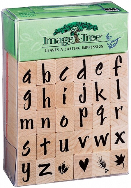 Image Tree Handle Rubber Stamp Set-Susy Ratto Brush Letter Alphabet/Lower