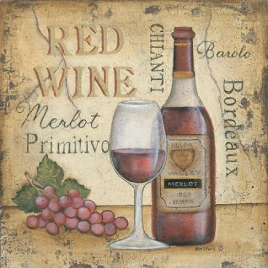 Red Wine Poster Print by Kim Lewis - Item # VARPDXKL1664