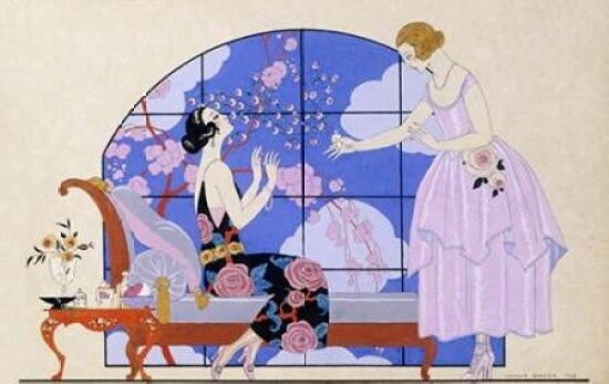 Two Ladies In a Salon Poster Print by Georges Barbier - Item # VARPDX264589
