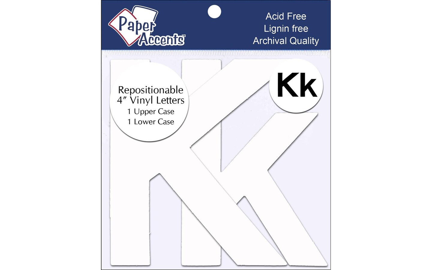 Vinyl Letters Removable Adh 4&#x22; Kk 2pc White