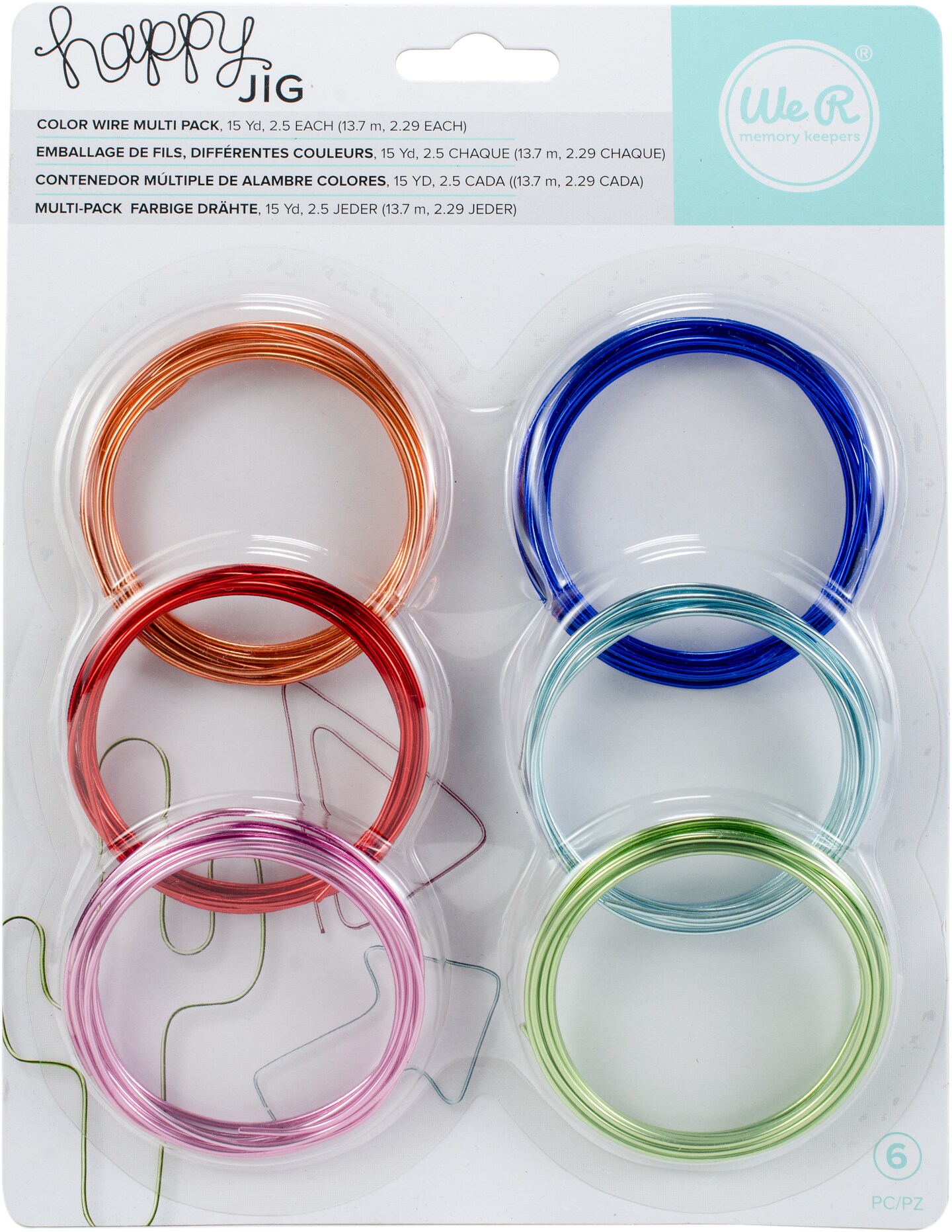 We R Memory Keepers Happy Jig Color Wire 6/Pkg-Colored