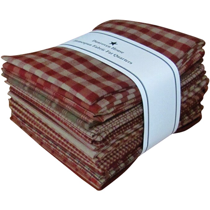 Dunroven Homespun 18&#x22;X21&#x22; Fat Quarters 12pcs-Red