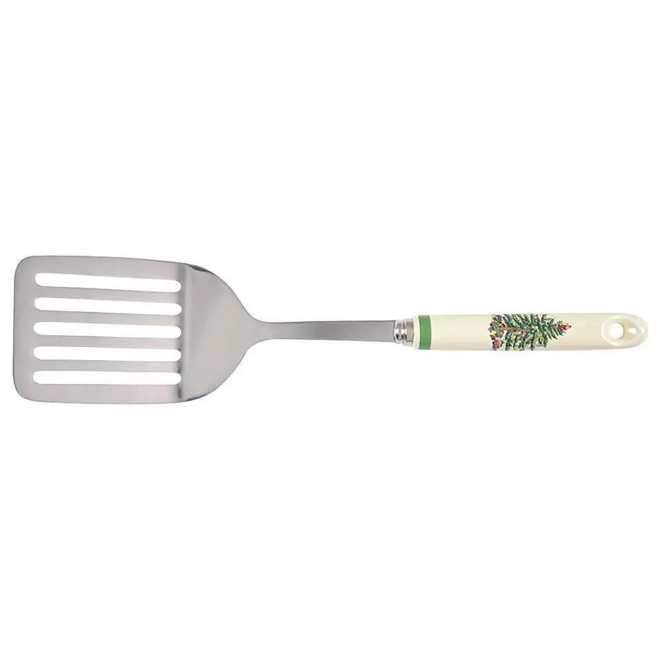 Spode Christmas Tree Porcelain 13 Inch Slotted Spatula, Cooking Turner