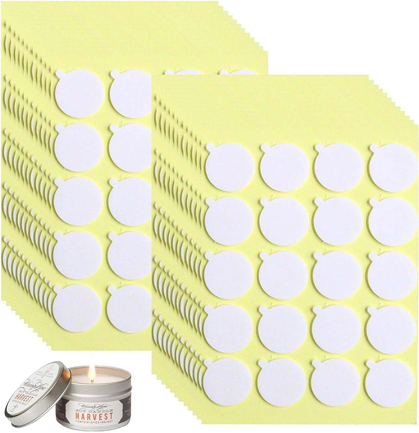 240PCS Candle Making Kit, Candle Wick Stickers, Candle Making Supplies, Double-Sided Stickers with the Little &#x2018;&#x2018;Tail&#x2019;&#x2019;, Hot Wax Stickers for Candle Making