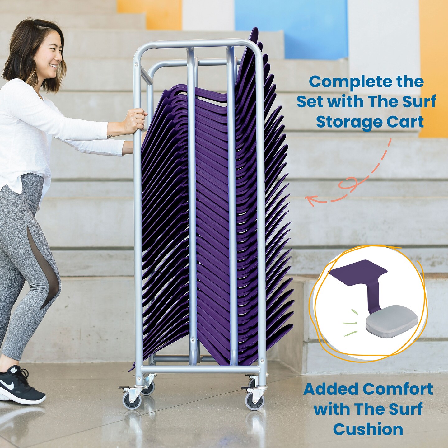 The Surf Portable Lap Desk, Kids Floor Desk, One-Piece Writing Table, Flexible Seating, 10-Pack