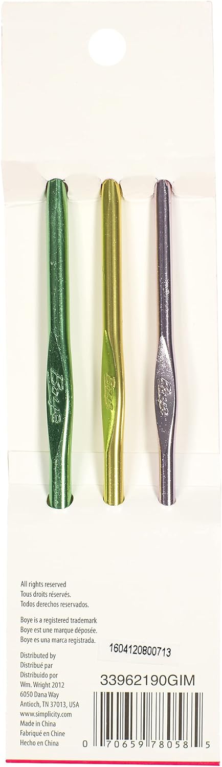 Aluminum Crochet Hook Set, Sizes G-I