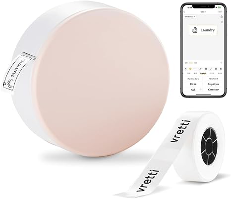 vretti® HP3 Portable Thermal Mini Label Printer Machine Maker with Tape