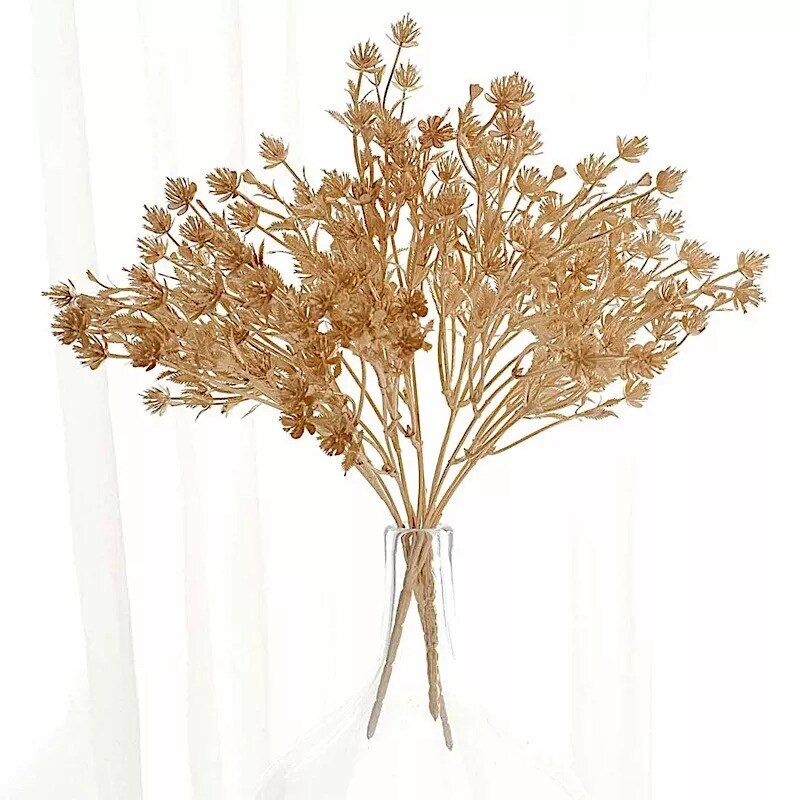 4 Gold Metallic Artificial Baby&#x27;s Breath Flower