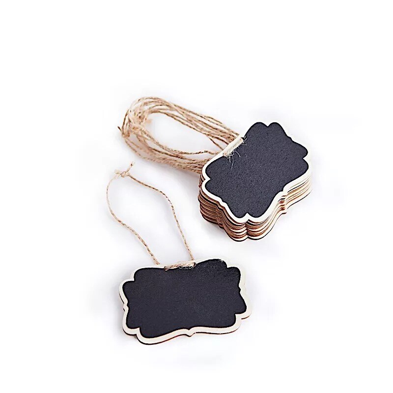 Cute Small Hanging Chalkboard Signs - Double Sided Wooden Message Board For Home Decor, Parties & Labels