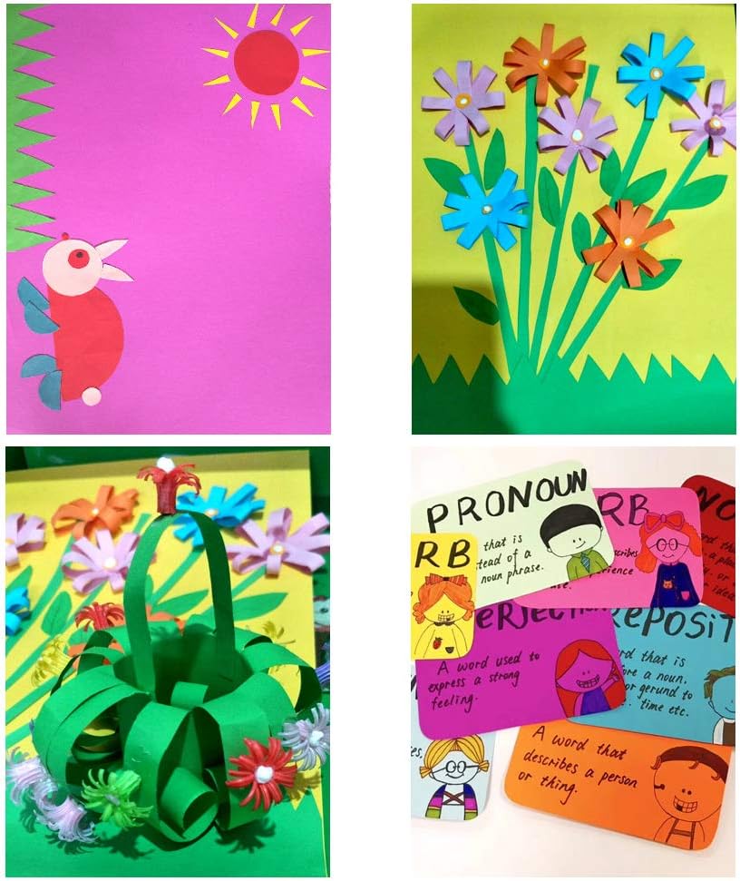 Double Sided Lightweight Construction Paper, Neon Colored Paper Pads Multicolored Construction Paper Craft Paper, Printing Paper And Copy Paper, 70GSM A4 20 Assorted Colors,8" x 11", 200 Sheets