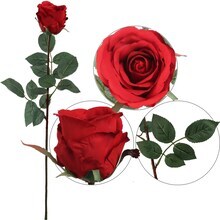 24-Pack: Red Rose Bud Stem with Silk Foliage by Floral Home&#xAE;