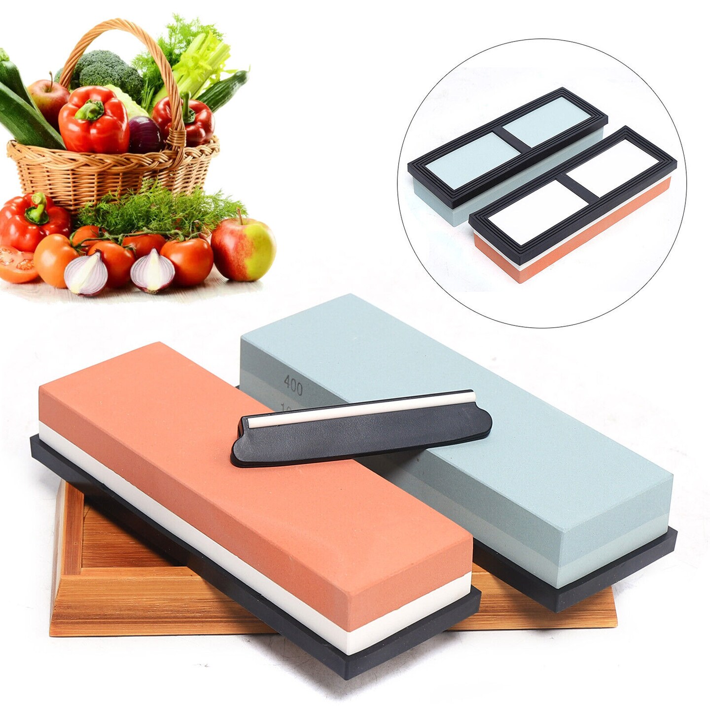 Kitcheniva Set of 4 Knife Sharpening Stone Tool Whetstone