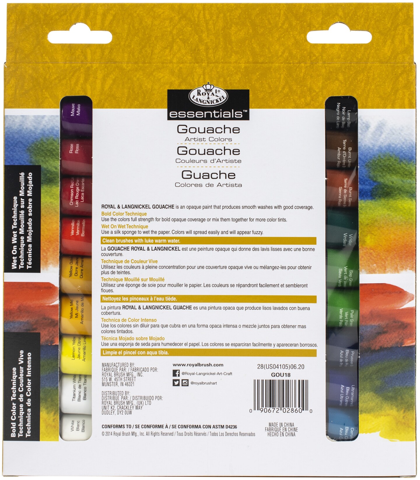 Royal & Langnickel(R) essentials(TM) Gouche Paint Set 21ml-18/Pkg