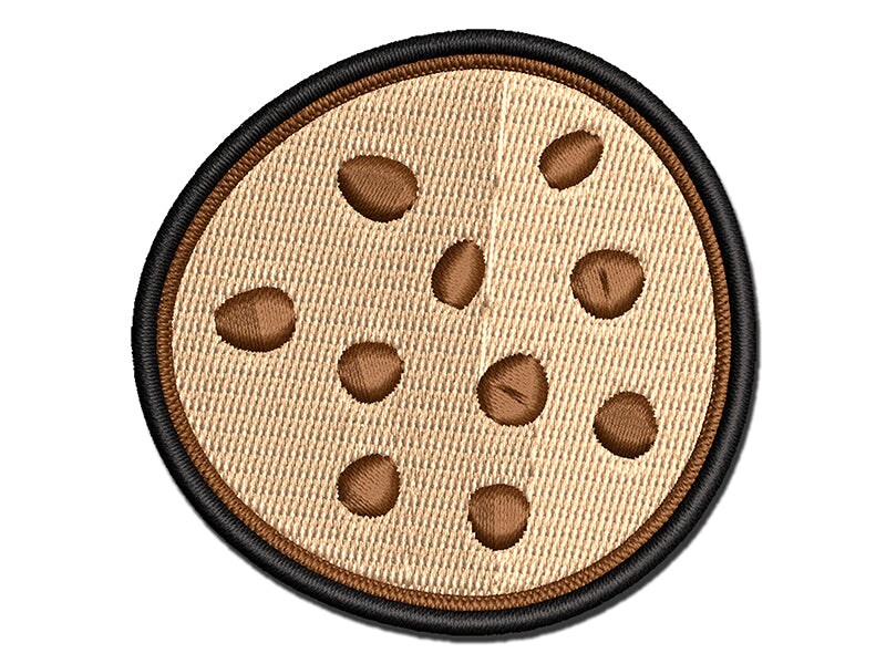 Chocolate Chip Cookie Multi-Color Embroidered Iron-On or Hook &#x26; Loop Patch Applique