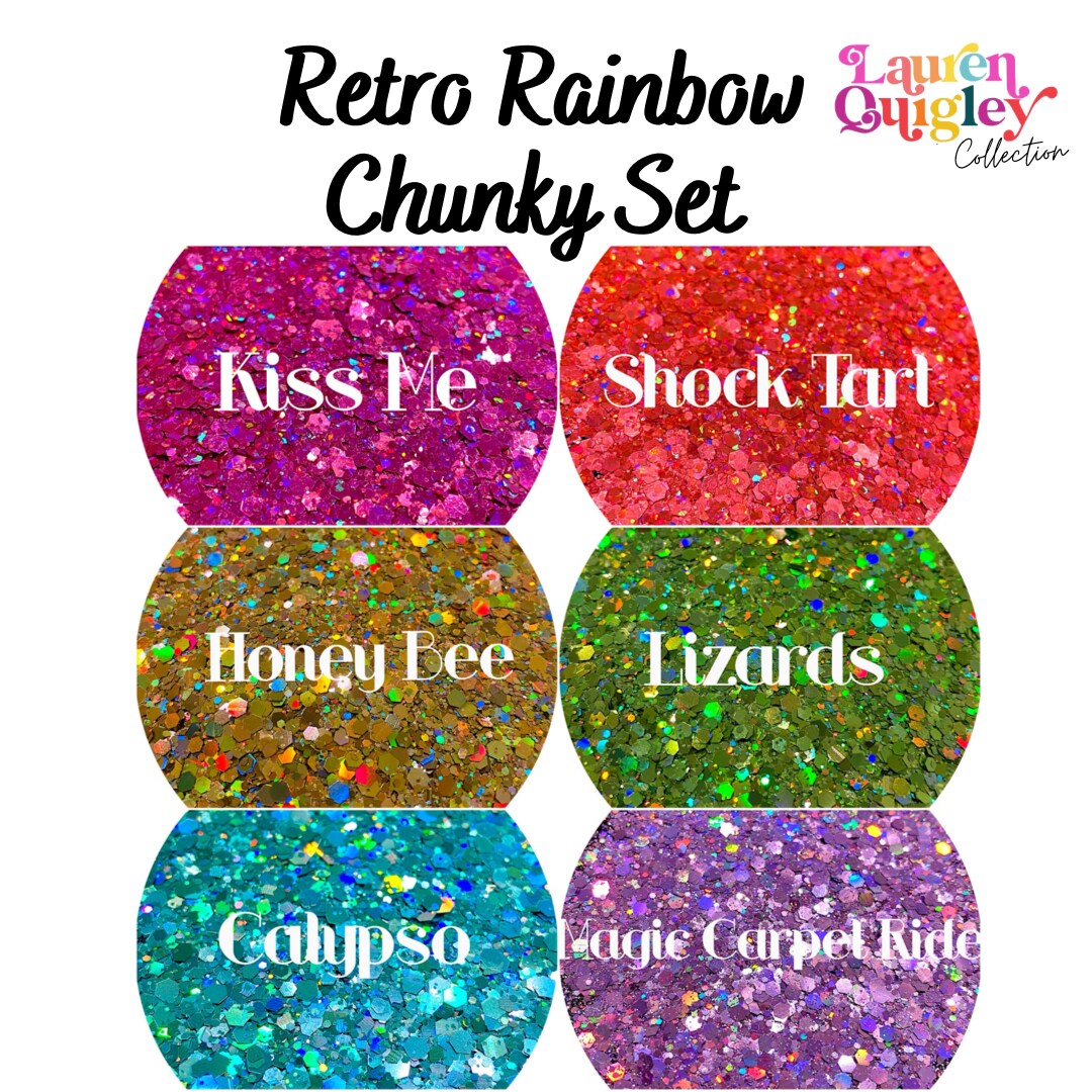 Glitter Retro Rainbow Chunky Set by Glitter Heart Co.™ | Michaels