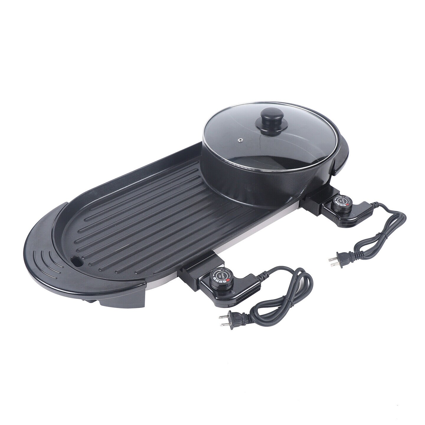 Kitcheniva 2 in 1 Electric Non-Stick Grill Hot Pot