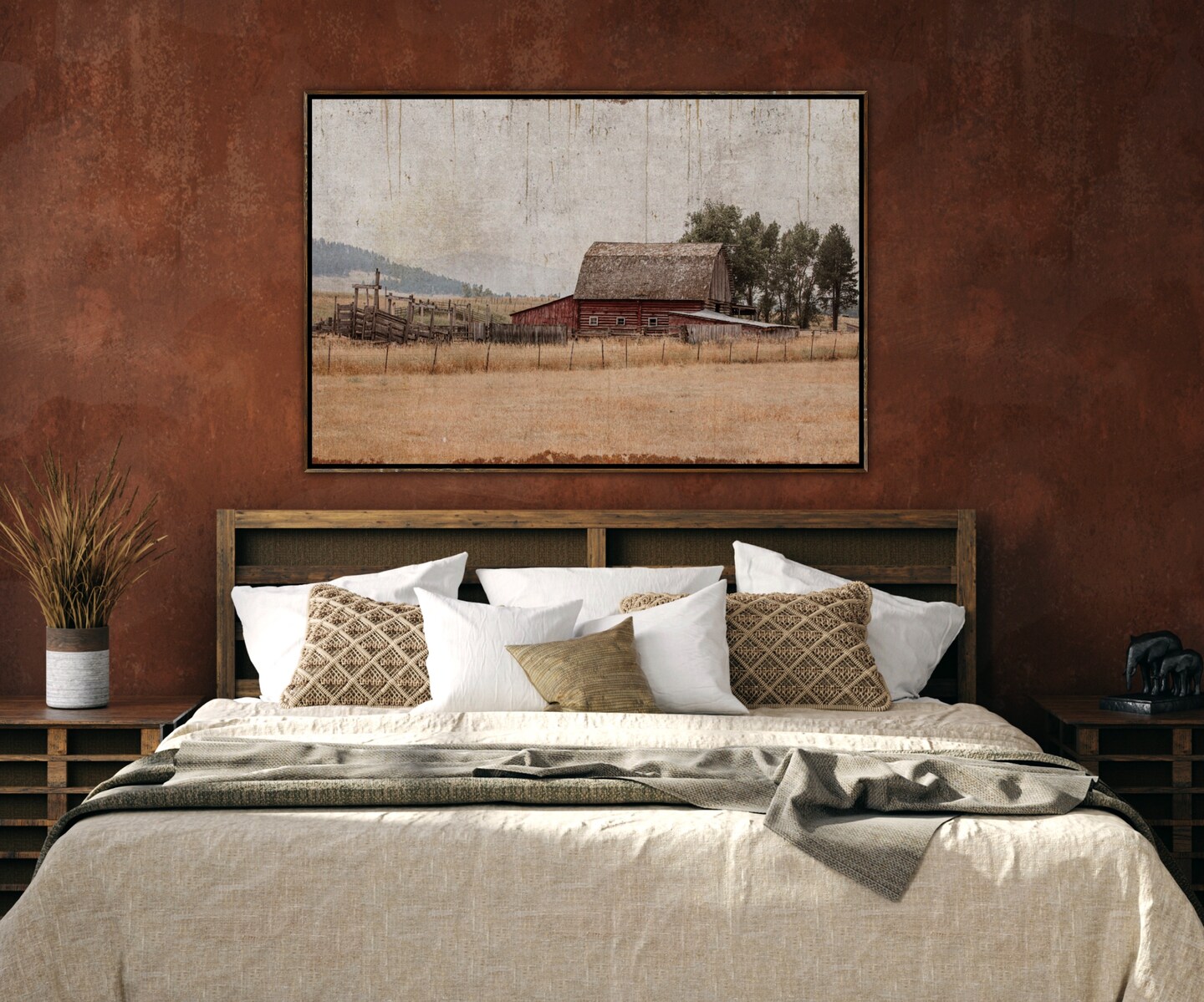 Rustic Old Barn Wall Art - Barn Photo Canvas Print - Rustic Dining Room ...