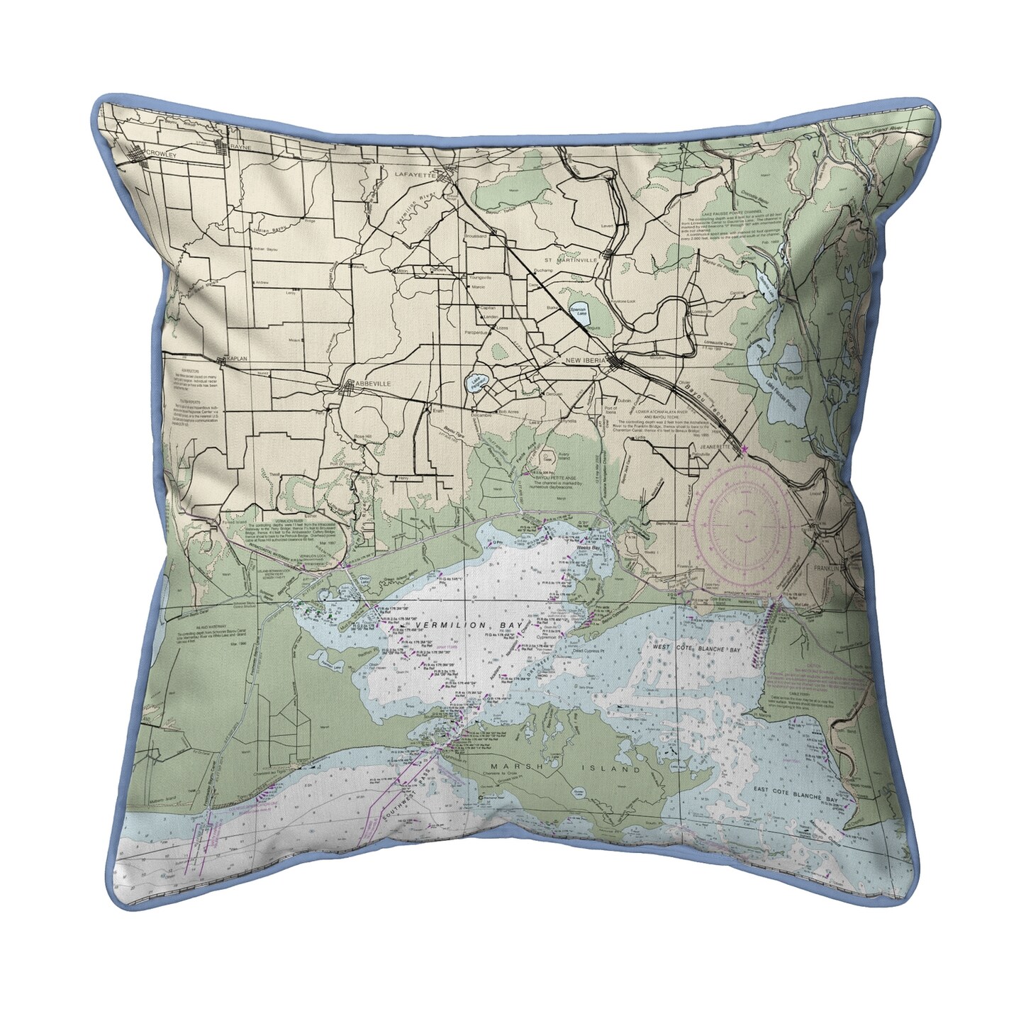 Betsy Drake Vermilion Bay, LA Nautical Map Extra Large Zippered Indoor ...