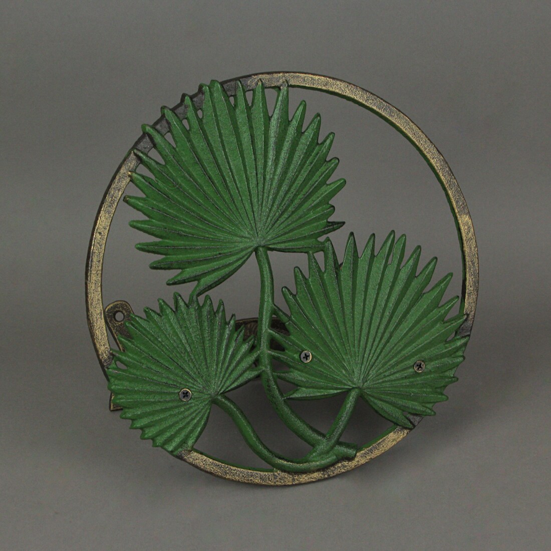 Tropical Leaf Hanging Cast Iron Decorative Wall Mounted Garden Hose Holder
