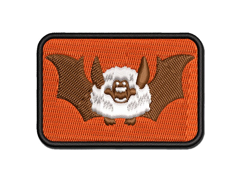 Cute Little Fuzzy Bat Multi-Color Embroidered Iron-On or Hook &#x26; Loop Patch Applique