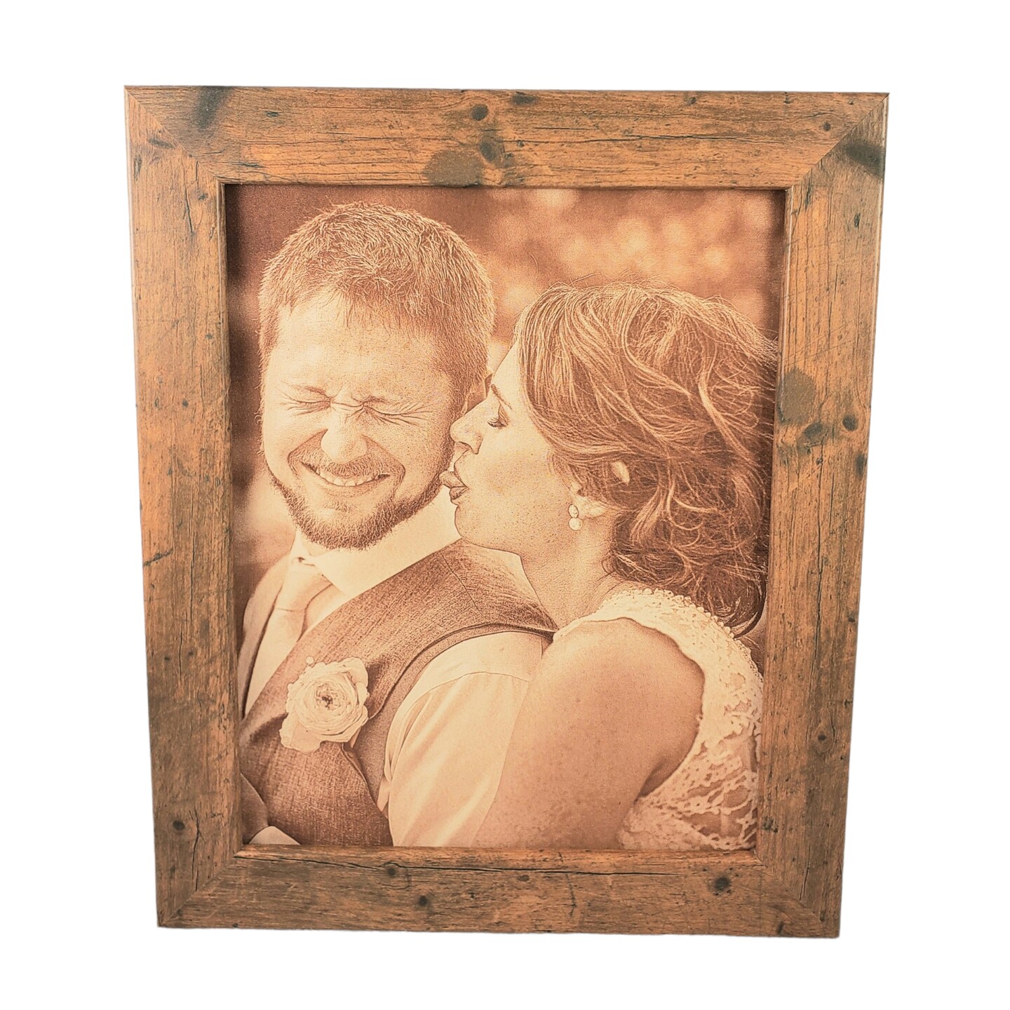 Engraved Leather Photograph - 3rd Anniversary Gift - Wedding