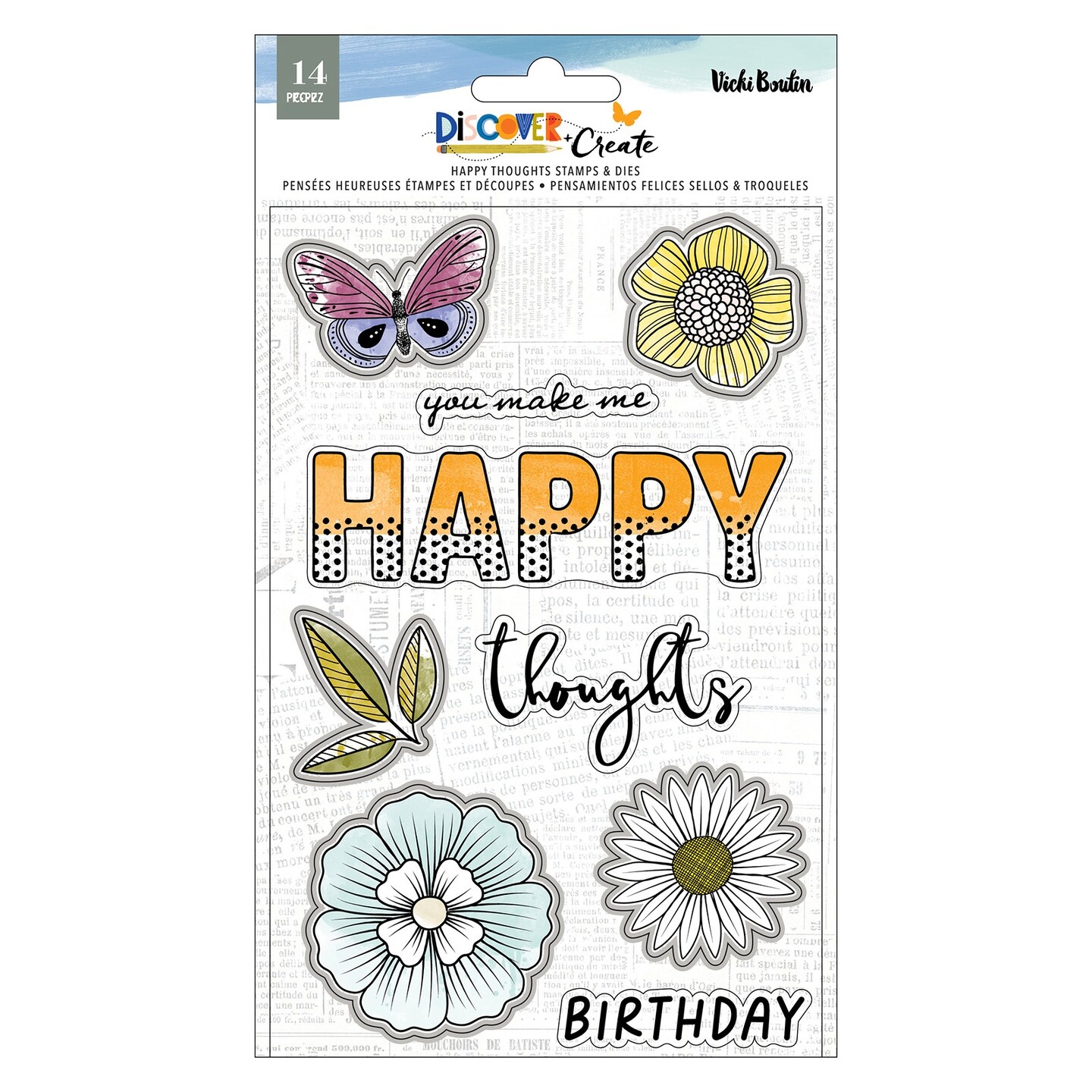 Vicki Boutin Discover + Create Stamp And Die Set-Happy Thoughts