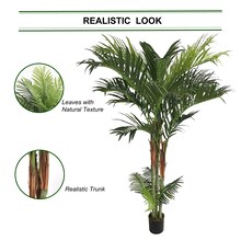 Set of 2: 7-Foot Golden Cane Areca Palm Trees, UV Resistant - Lifelike Outdoor &#x26; Indoor Decor, Floral Home by Artificial Flowers