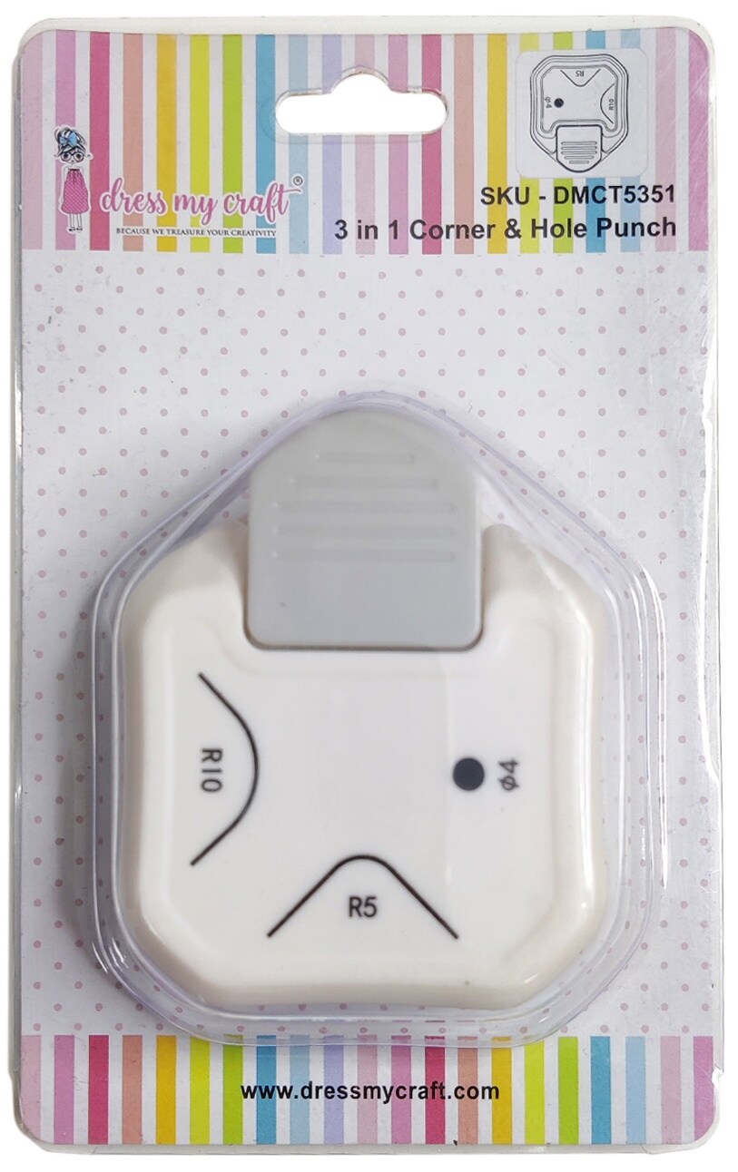 Dress My Craft 3 in 1 Paper Punch-Corner &#x26; Hole