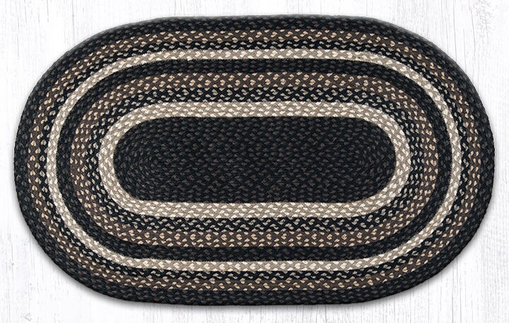 Earth Rugs C-313 Mocha / Frappuccino Oval Braided Rug 27" x 45"