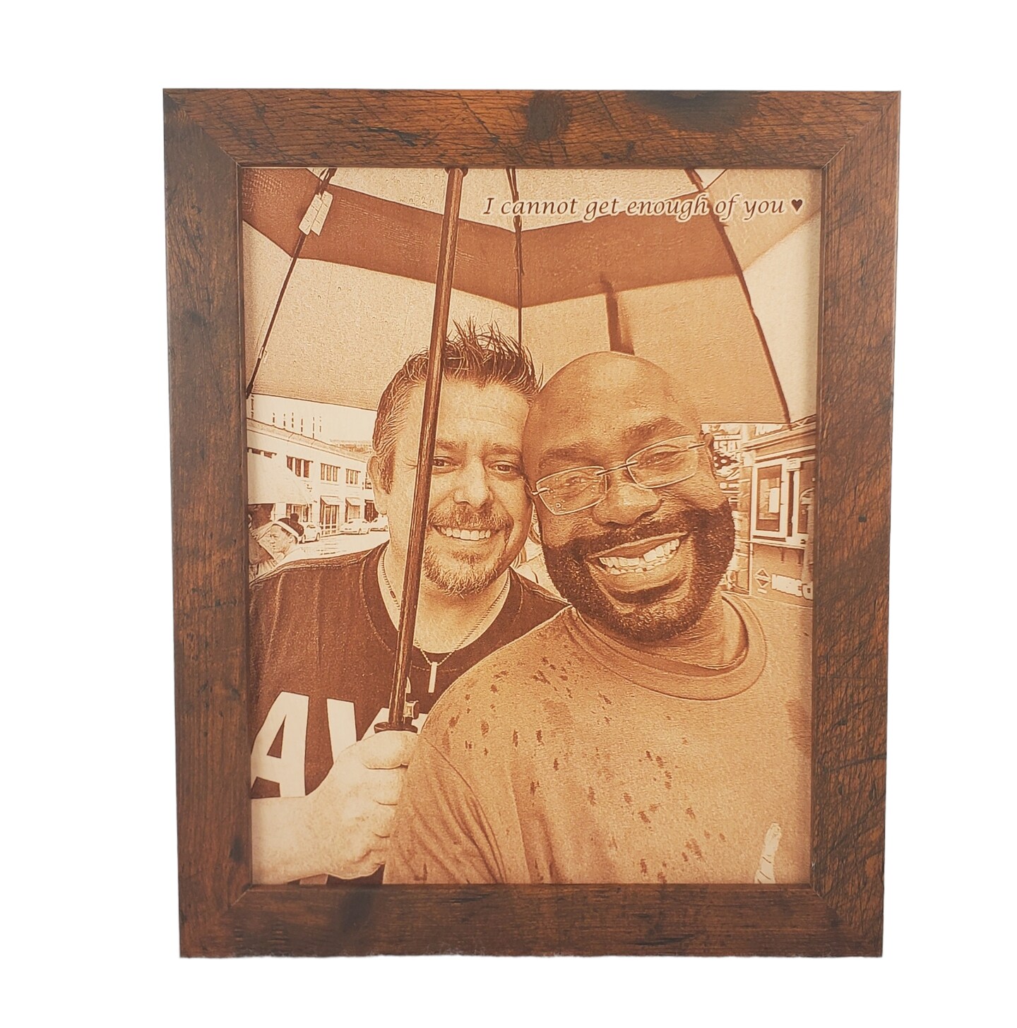 Engraved Leather Photograph - 3rd Anniversary Gift - Wedding