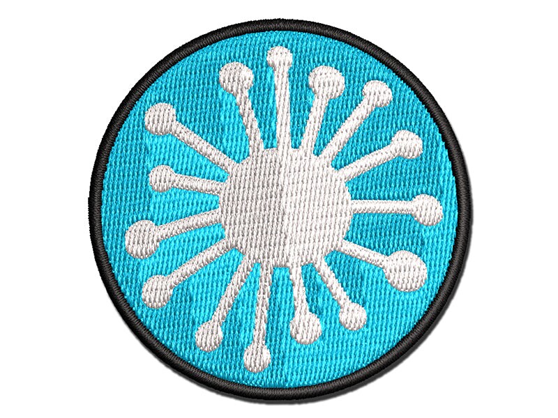 Dandelion Doodle Multi-Color Embroidered Iron-On or Hook &#x26; Loop Patch Applique